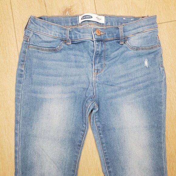 Old Navy Jeans Girls 14 Rockstar Jegging Skinny Mid Rise Ankle Distressed Faded - Picture 3 of 14